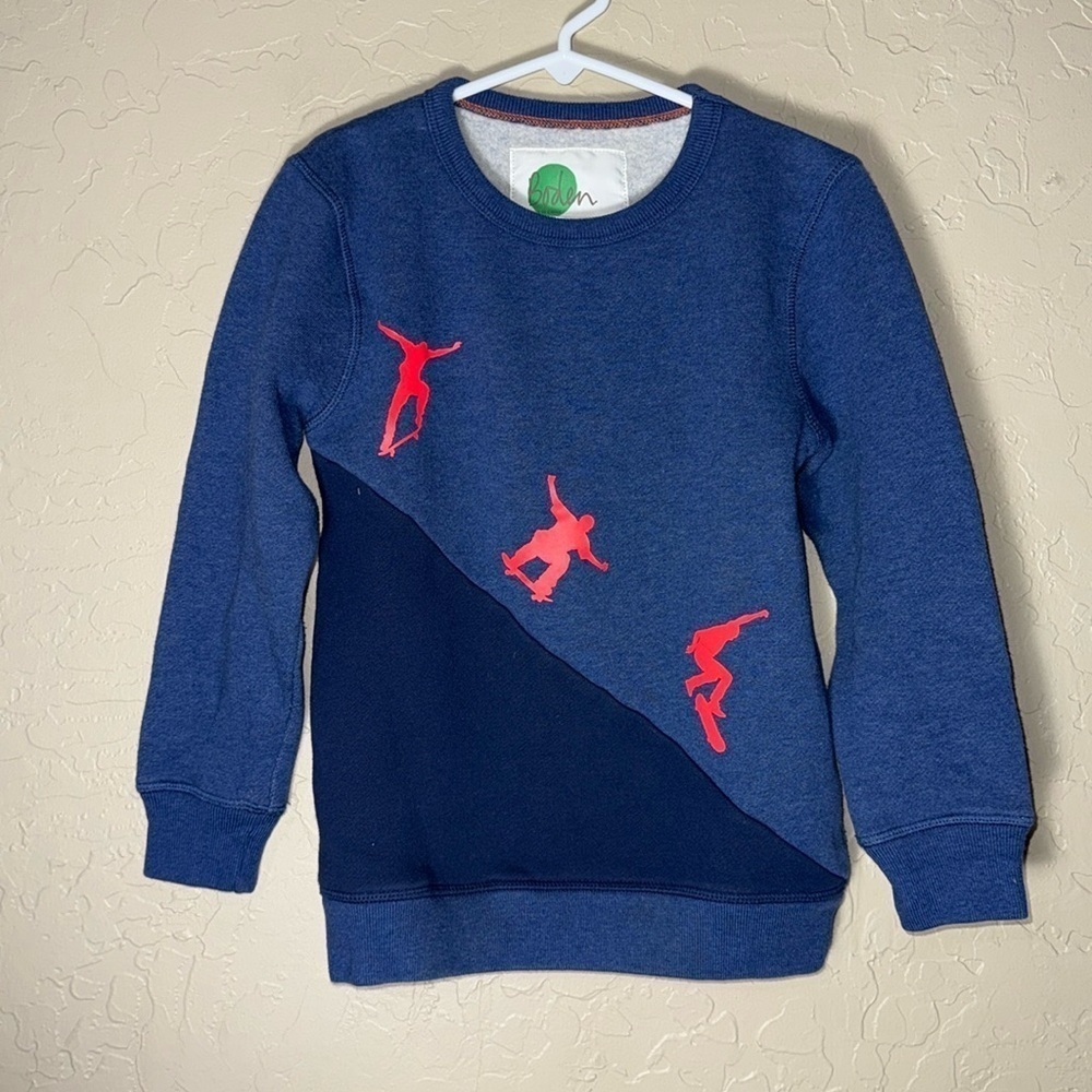 Mini Boden skateboard graphic crewneck sweatshirt size 6/7